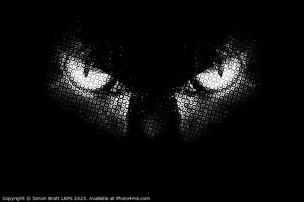 Evil cat eyes half tone BW Picture Board by Simon Bratt LRPS