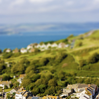 Buy canvas prints of Toy town view over Portland UK by Simon Bratt LRPS
