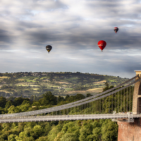 Buy canvas prints of  Hot Air Balloons over Clifton Suspension Bridge   by Simon Bratt LRPS