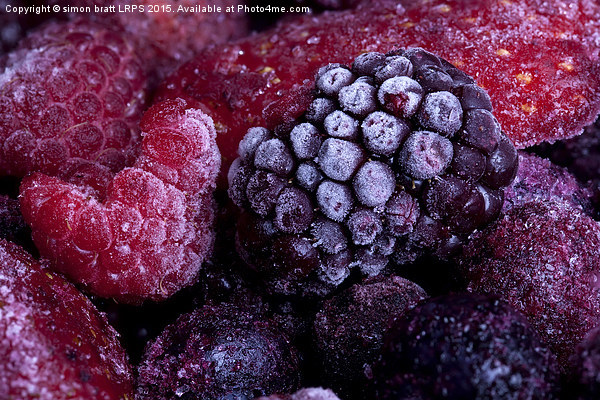 Frozen summer fruits macro Picture Board by Simon Bratt LRPS