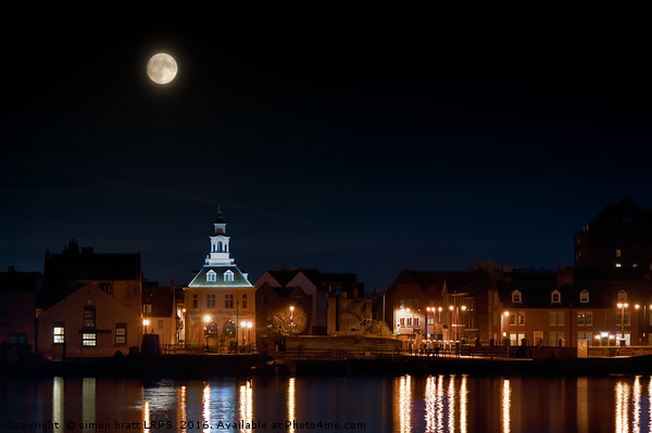 Kings Lynn supermoon rising over Norfolk town UK Picture Board by Simon Bratt LRPS