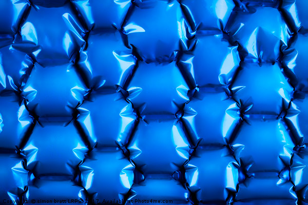 Hexagonal blue bubble textured background Picture Board by Simon Bratt LRPS
