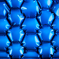 Buy canvas prints of Hexagonal blue bubble textured background by Simon Bratt LRPS
