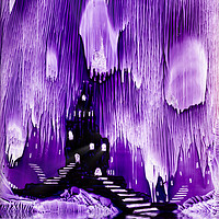 Buy canvas prints of The Kings purple castle painting in wax by Simon Bratt LRPS