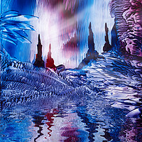 Buy canvas prints of Cavern of Castles painting in wax by Simon Bratt LRPS