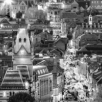 Buy canvas prints of Winchester city in Hampshire night view at Christm by Simon Bratt LRPS