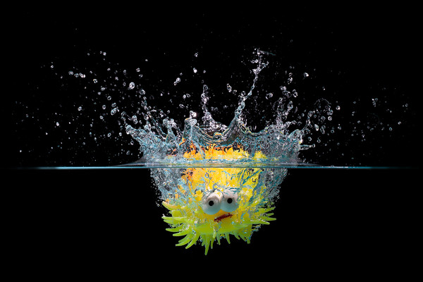 Toy fish splash Picture Board by Simon Bratt LRPS