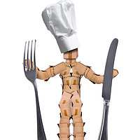 Buy canvas prints of Chef box man character with cutlery by Simon Bratt LRPS