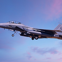 Buy canvas prints of F15 coming into land lowering landing gear by Simon Bratt LRPS