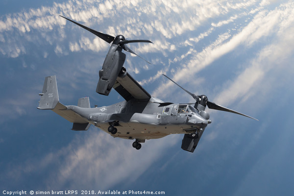 Bell Boeing Osprey V-22 helicopter close up view f Picture Board by Simon Bratt LRPS