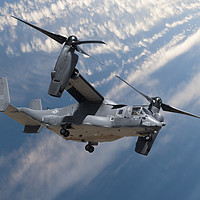 Buy canvas prints of Bell Boeing Osprey V-22 helicopter close up view f by Simon Bratt LRPS