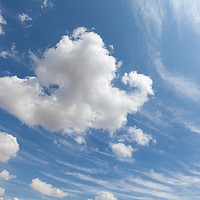 Buy canvas prints of Beautiful white clouds and blue sky 0102 by Simon Bratt LRPS