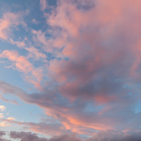 Buy canvas prints of Pink clouds and blue skies at sunset 0162 by Simon Bratt LRPS