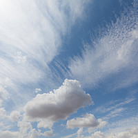 Buy canvas prints of Beautiful white clouds and blue sky 0108 by Simon Bratt LRPS