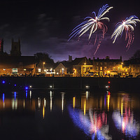Buy canvas prints of Kings Lynn fireworks over the river Ouse by Simon Bratt LRPS