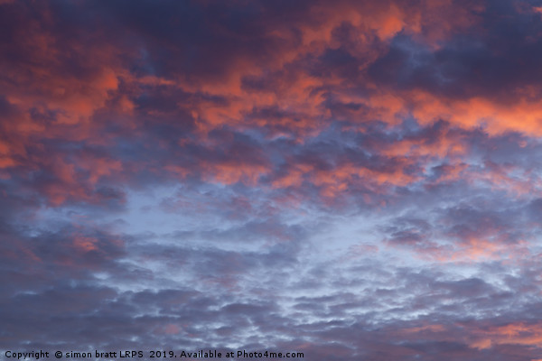 Dramatic pink sunset cloudscape 72 Picture Board by Simon Bratt LRPS