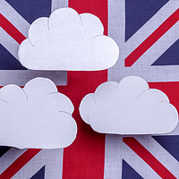 Buy canvas prints of British flag with three white clouds floating abov by Simon Bratt LRPS