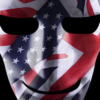 Buy canvas prints of Mask with GB and USA flags overlaid by Simon Bratt LRPS