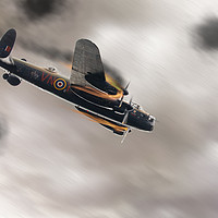 Buy canvas prints of Lancaster bomber on fire crashing by Simon Bratt LRPS