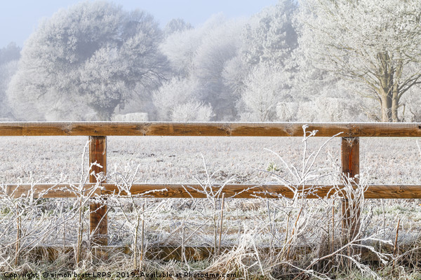 Rural winter snow scene and fence Picture Board by Simon Bratt LRPS