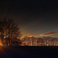 Buy canvas prints of Big sunset glow through winter trees by Simon Bratt LRPS