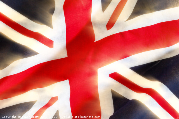Union jack flag extract waving in the wind Picture Board by Simon Bratt LRPS