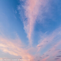 Buy canvas prints of Pink cloud lines and blue skies by Simon Bratt LRPS