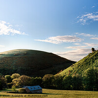 Buy canvas prints of Corfe Castle morning panoramic by Simon Bratt LRPS