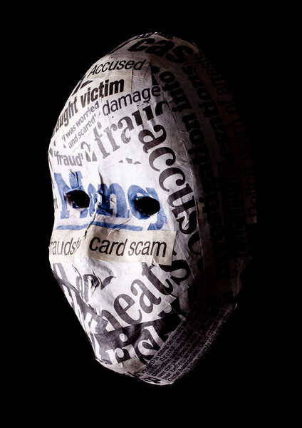 Identity fraud mask Picture Board by Simon Bratt LRPS