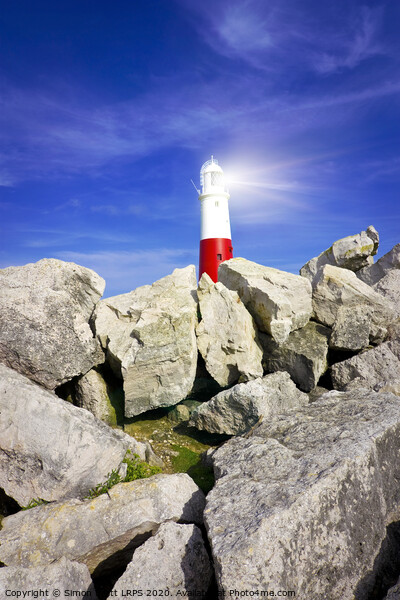 Portland Bill Lighthouse in Dorset UK Picture Board by Simon Bratt LRPS