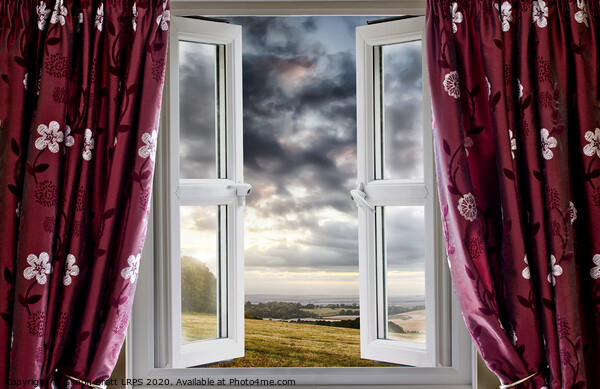 Open window onto landscape view Picture Board by Simon Bratt LRPS