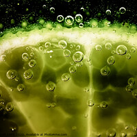 Buy canvas prints of Lime slice in fizzy water by Simon Bratt LRPS