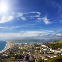 Buy canvas prints of Chesil beach and Isle of Portland in Dorset UK by Simon Bratt LRPS