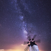 Buy canvas prints of Milky Way WIndmill by Paul Greenhalgh