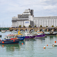 Buy canvas prints of Folkestone Harbour Hotel by Ernie Jordan