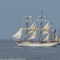 Buy canvas prints of Tall Ships off Hartlepool in July 2023 by Ernie Jordan
