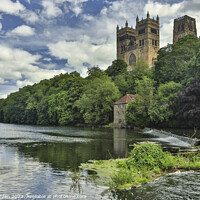Buy canvas prints of Durham Cathedral from the old corn mill by Ernie Jordan