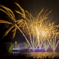 Buy canvas prints of  Fireworks 2014 at Leeds Castle. 2 of 5 by Ernie Jordan