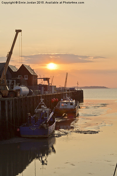  Sunset at Whitstable Harbour,Kent Picture Board by Ernie Jordan