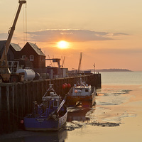 Buy canvas prints of  Sunset at Whitstable Harbour,Kent by Ernie Jordan