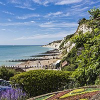 Buy canvas prints of Eastbourne beach from the promenade. by Ernie Jordan