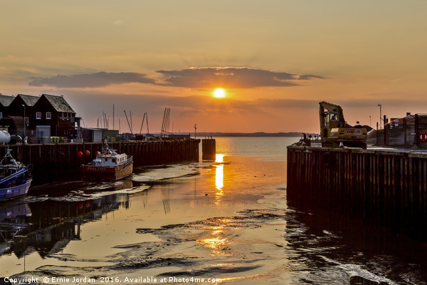 Whitstable harbour view at sunset Picture Board by Ernie Jordan