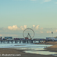 Buy canvas prints of Blackpool seafront and central pier by Ernie Jordan