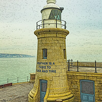 Buy canvas prints of Folkestone Lighthouse by Ernie Jordan