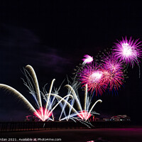 Buy canvas prints of Blackpool International Fireworks competition 3 of by Ernie Jordan