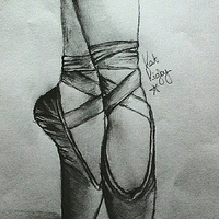 Buy canvas prints of  Ballet Shoes in Charcoal by Dawn Rigby