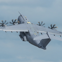 Buy canvas prints of  Airbus Military A400M lifts off by Max Stevens