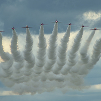 Buy canvas prints of  Red Arrows Big Battle formation by Max Stevens