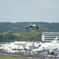 Buy canvas prints of  The Vulcan takes off for it's final display at Fa by Max Stevens