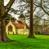Buy canvas prints of The church at Wasing Park by Max Stevens